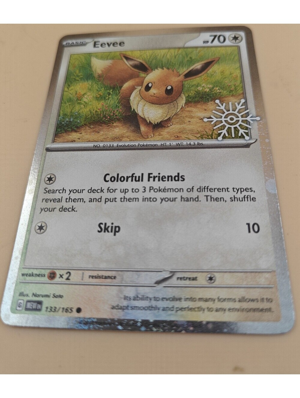 Eevee 133/165 Pokemon TCG Holiday Calendar Promo NM